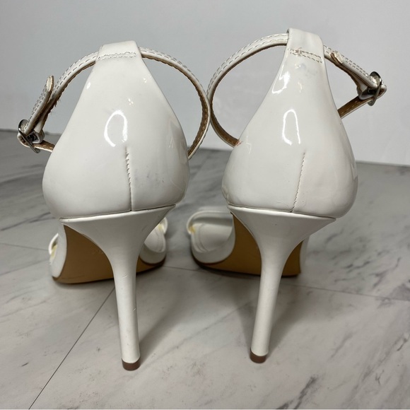 Steve Madden Shaye Square Toe White Heeled Sandal 7 1/2 M - Picture 4 of 14